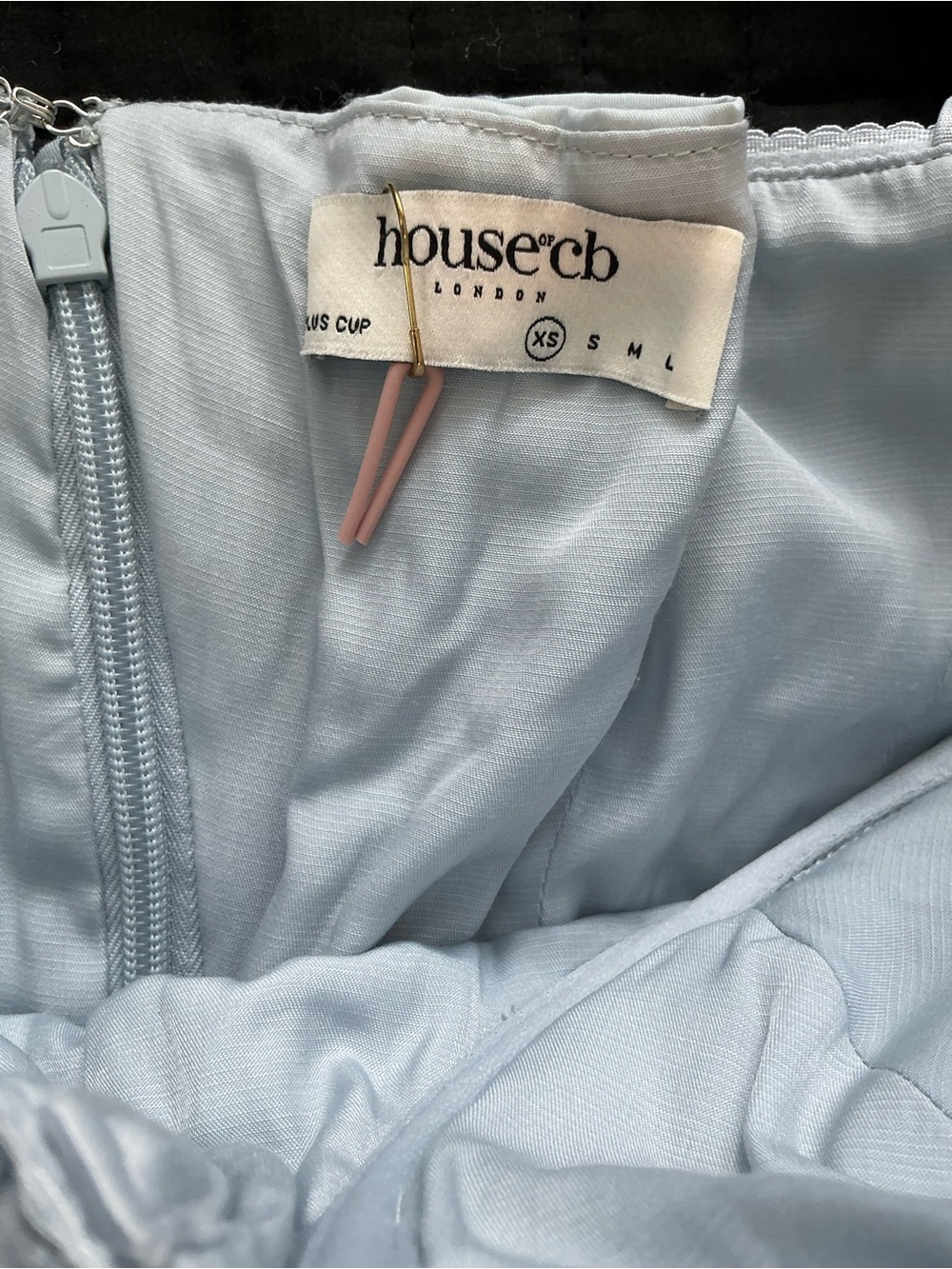 HOUSE of CB Jamie Cotton Broderie Anglais Midi Sundress | Soft Blue | Size XS - Picture 12 of 14